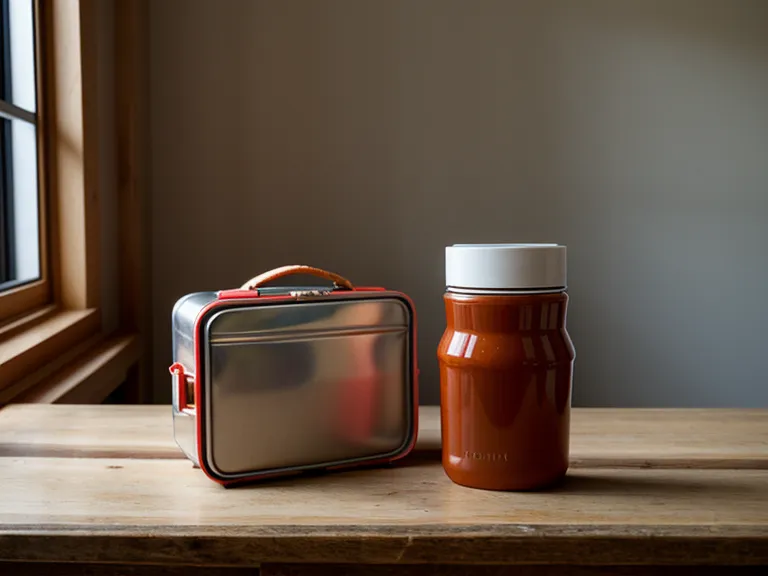 SynoGut natural laxative bottle next to a teacher's lunchbox on a classroom desk