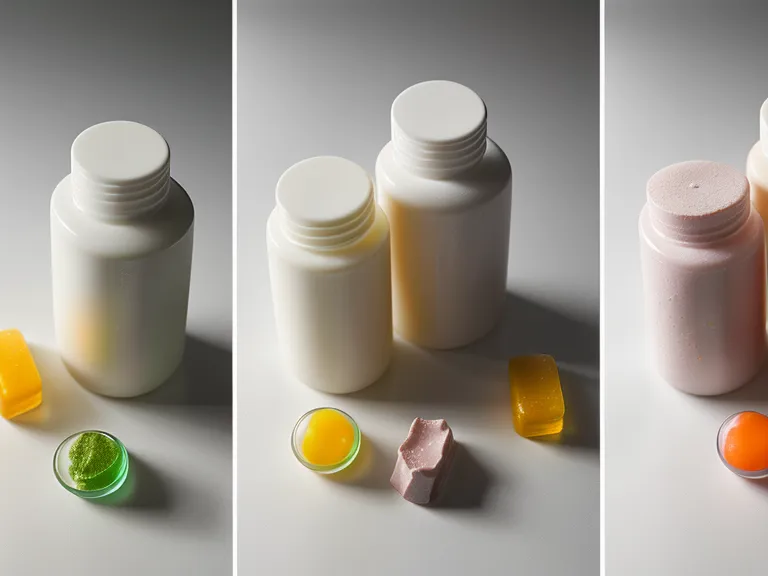 Capsule supplements next to colorful probiotic gummies, comparing formats for daily gas relief