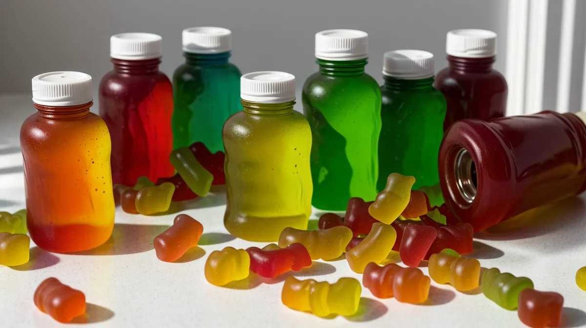 Best probiotic gummies for immunity lined up during a gut-health and gummy-vitamins taste test