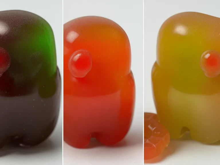 Side-by-side texture comparison of two gummy vitamins for gut health and immune support