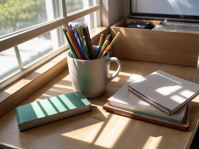A teacher's desk with gummy probiotic bottles and school supplies, part of a sensitive stomach supplement label review