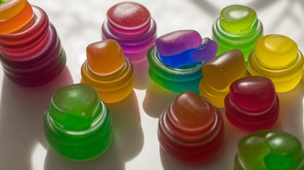 Grading the sugar content and ingredient label on a gut-health gummy vitamins bottle