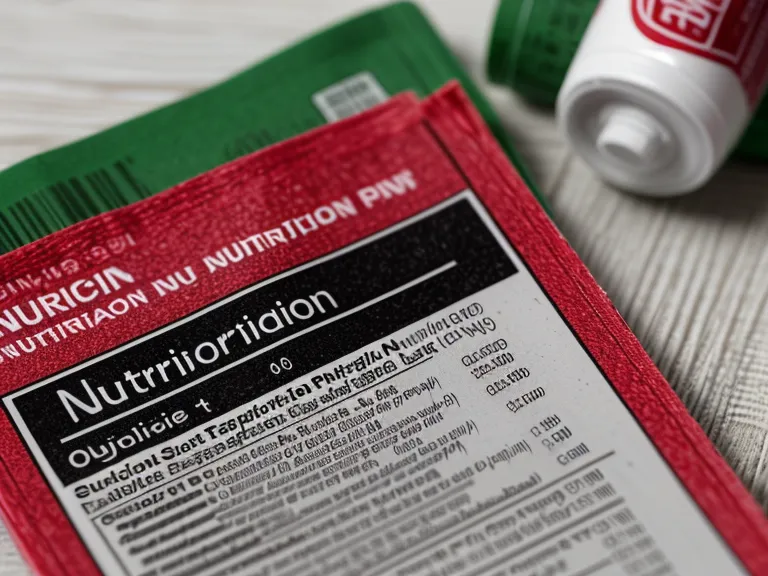 Close-up of a gummy vitamin supplement label ingredient list being reviewed with a red pen for gut health quality