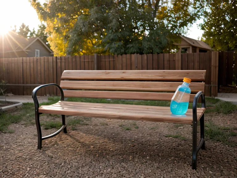 A water bottle and gut wellness supplements resting on a bench during recess duty