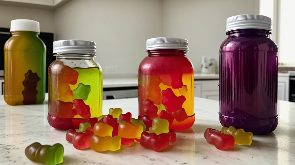 Two gummy vitamin bottles compared side by side for gut health ingredient transparency and sensitive stomach triggers