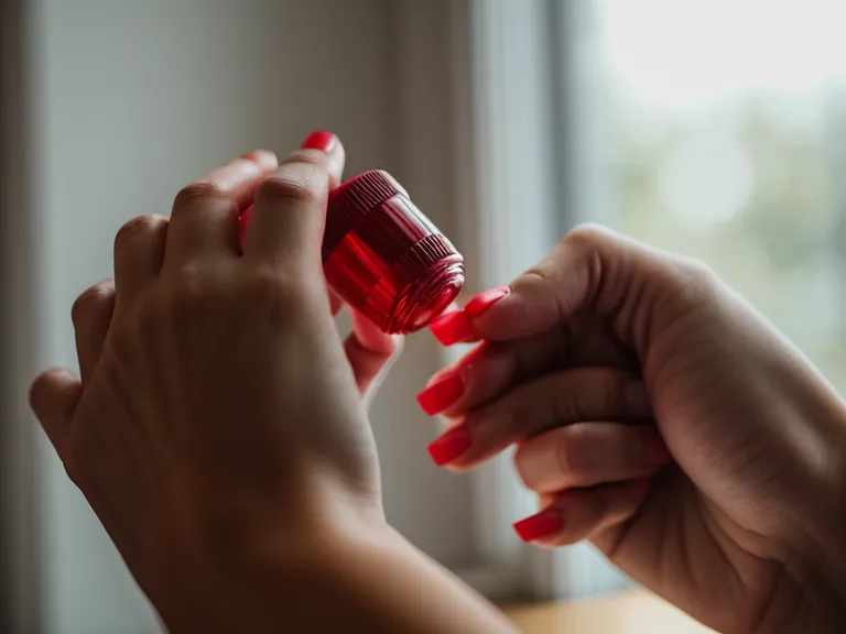 Close-up of a red pen circling added sugar and sugar alcohol ingredients on a gummy vitamin label