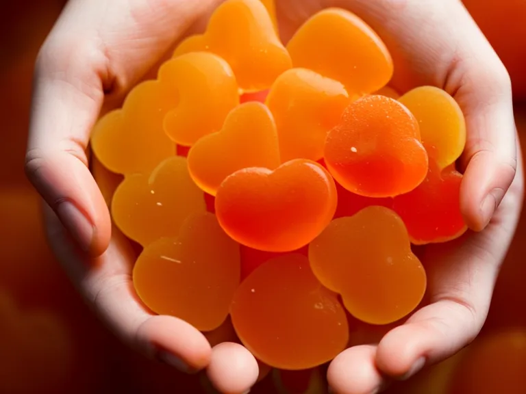 Close-up of colorful gummy probiotic supplements held in a hand during a gut health gummy comparison