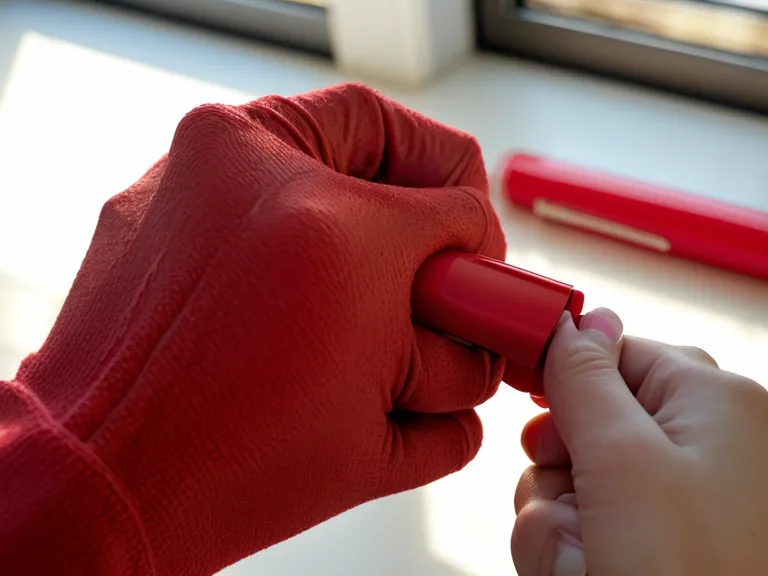 Teacher's hand grading a probiotic gummies ingredient label with a red pen for this gut health review